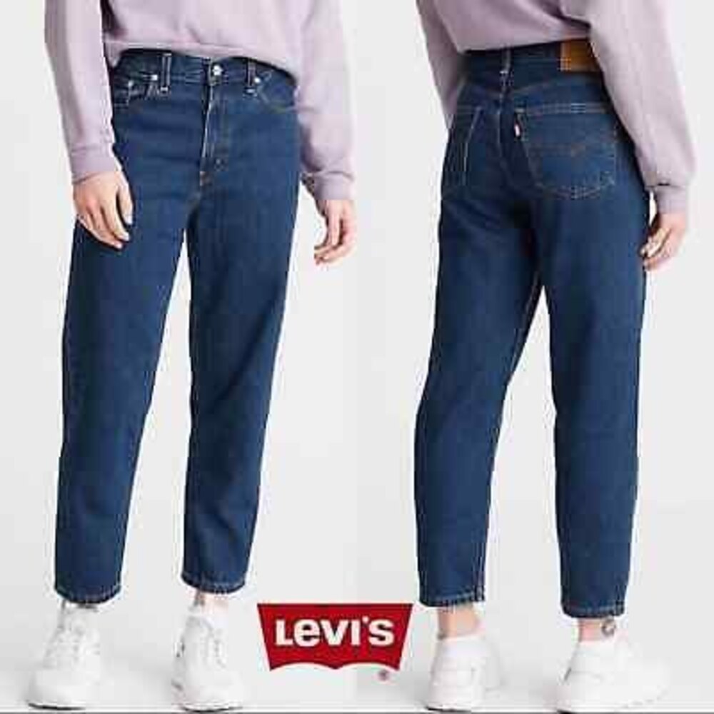 NWT LEVI'S Loose Taper Crop Jeans (Size 28) Dark Wash Relaxed Fit